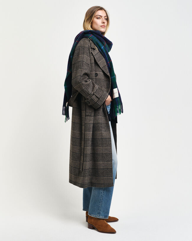 Ternet trenchcoat i uld