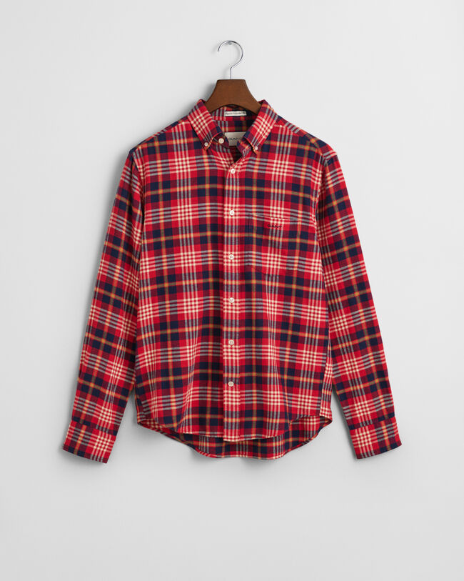 Regular fit skotskternet flannelskjorte