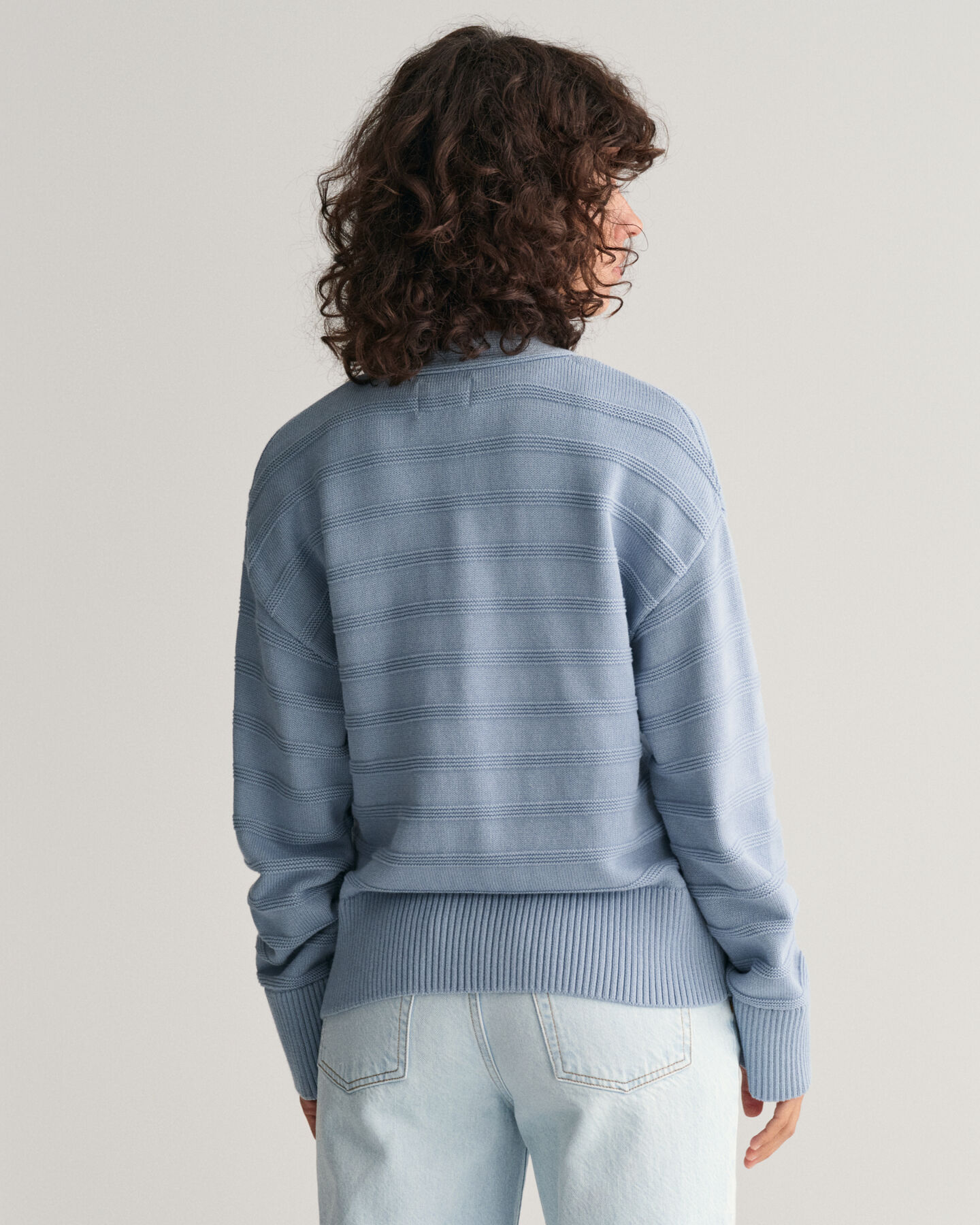 Tonalt stribet cardigan af bomuld