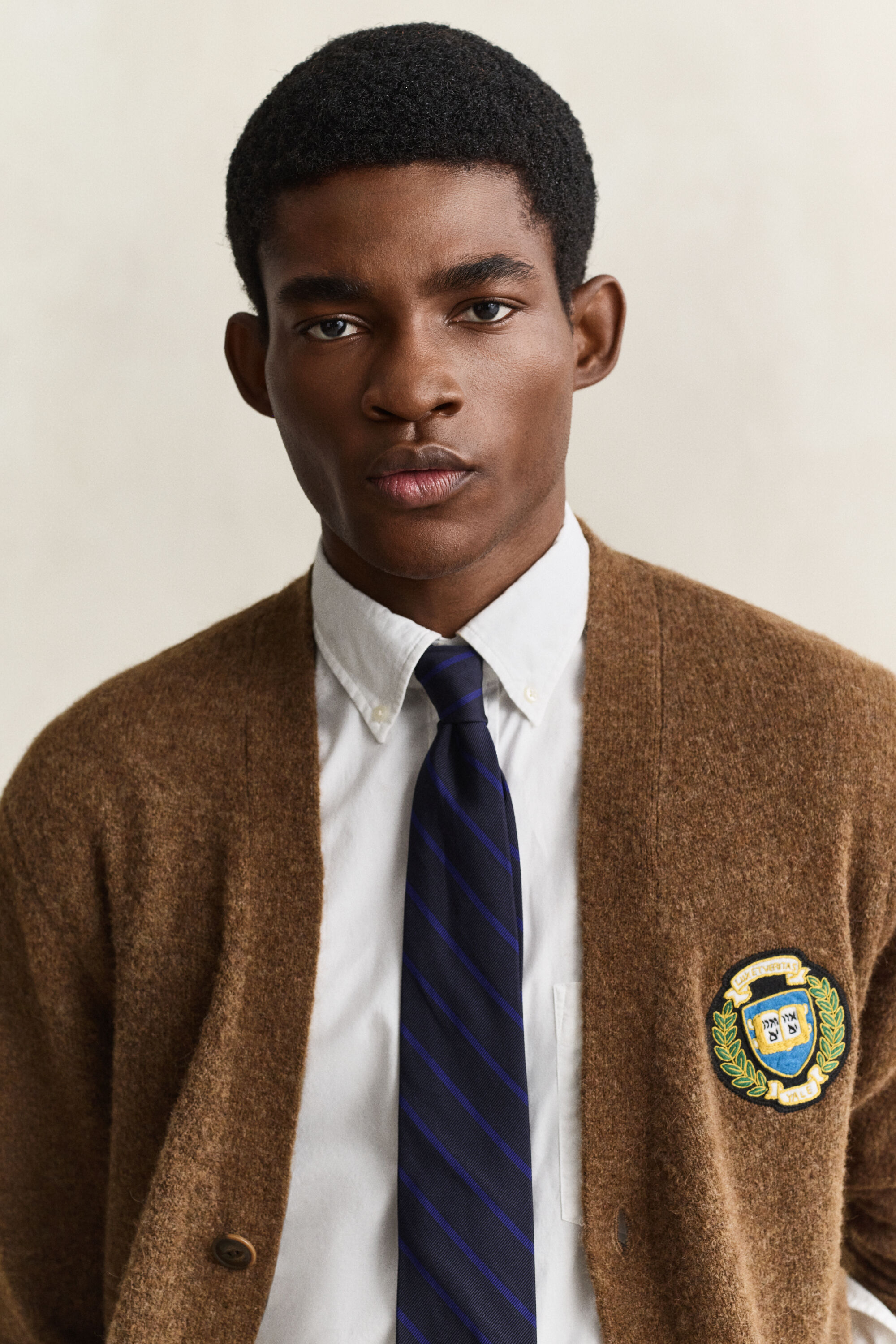 Gant x Yale cardigan i børstet uld