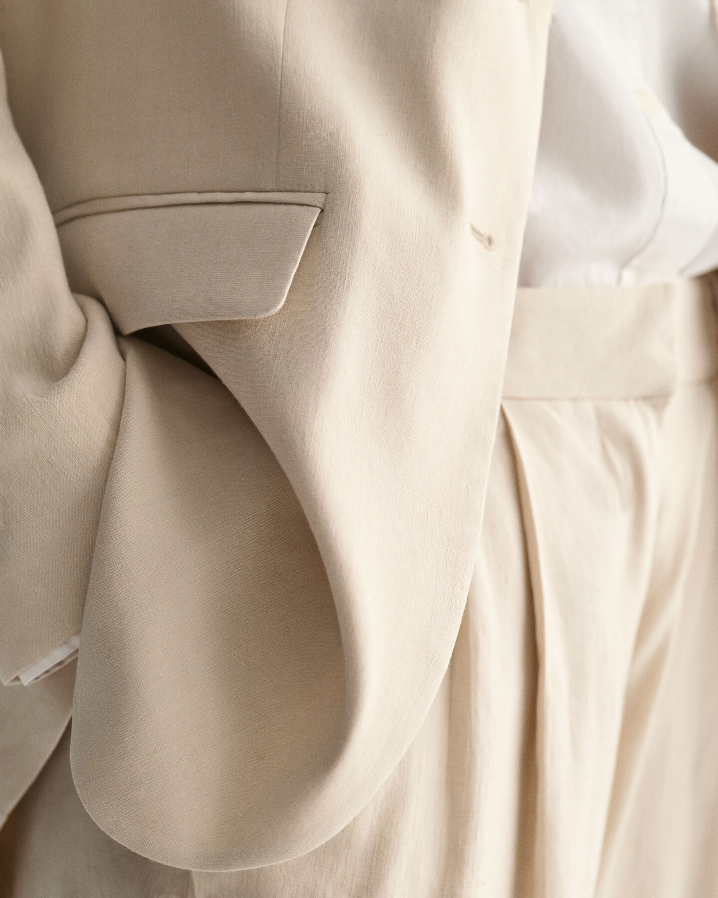 Regular fit hørblazer med stræk