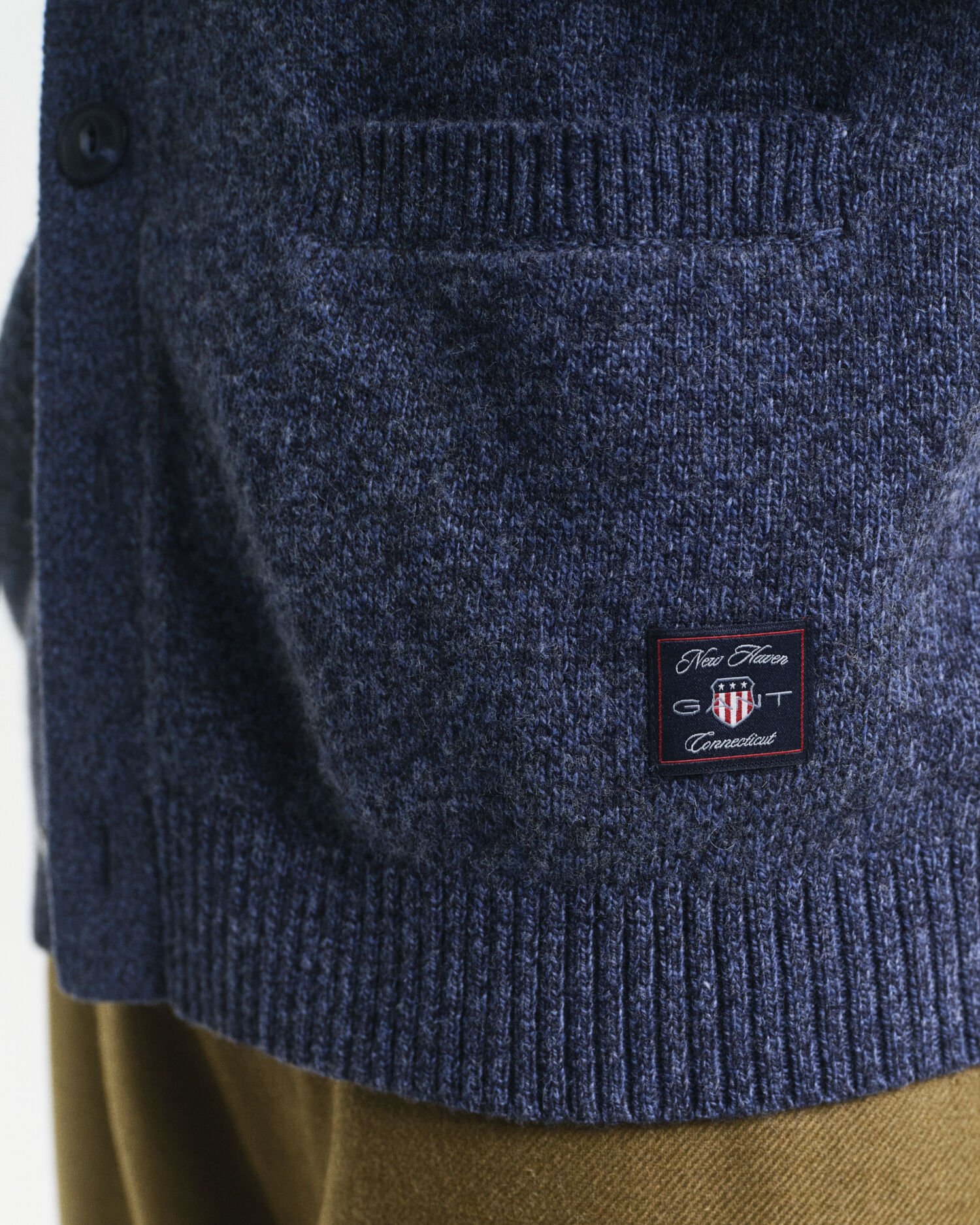 Cardigan i mouliné uldblanding