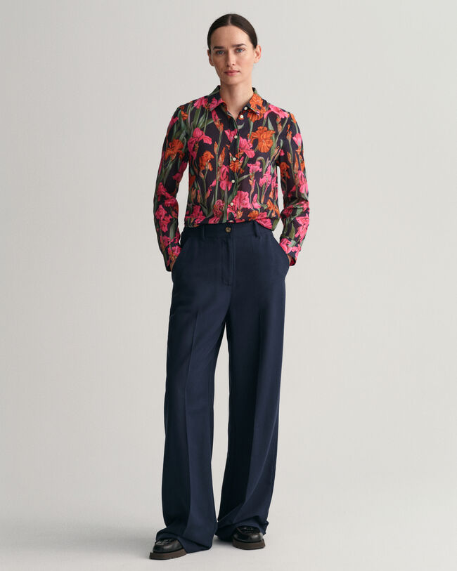 Regular fit bomuldssilkeskjorte med Iris-tryk