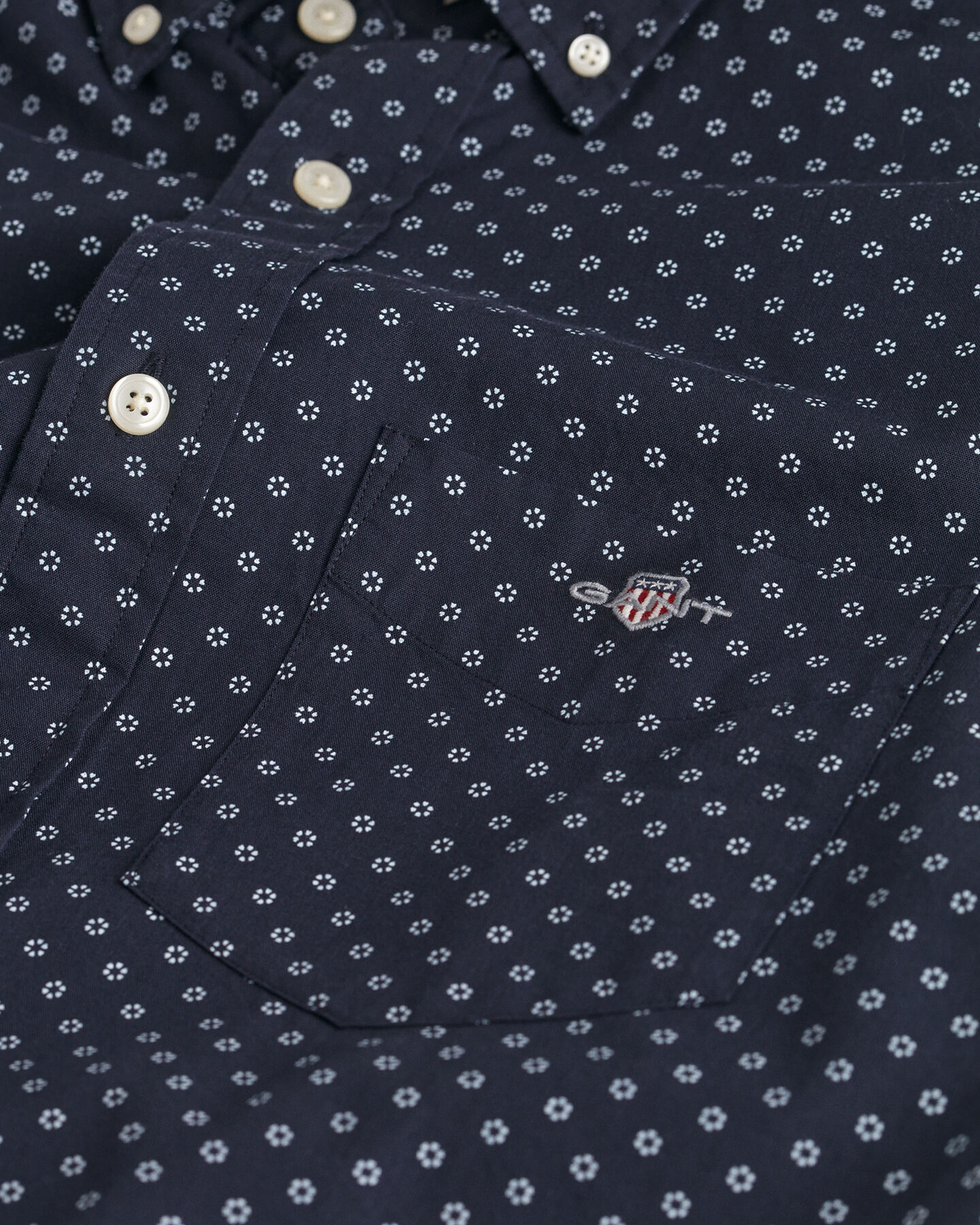 Regular fit skjorte med mikro-tryk