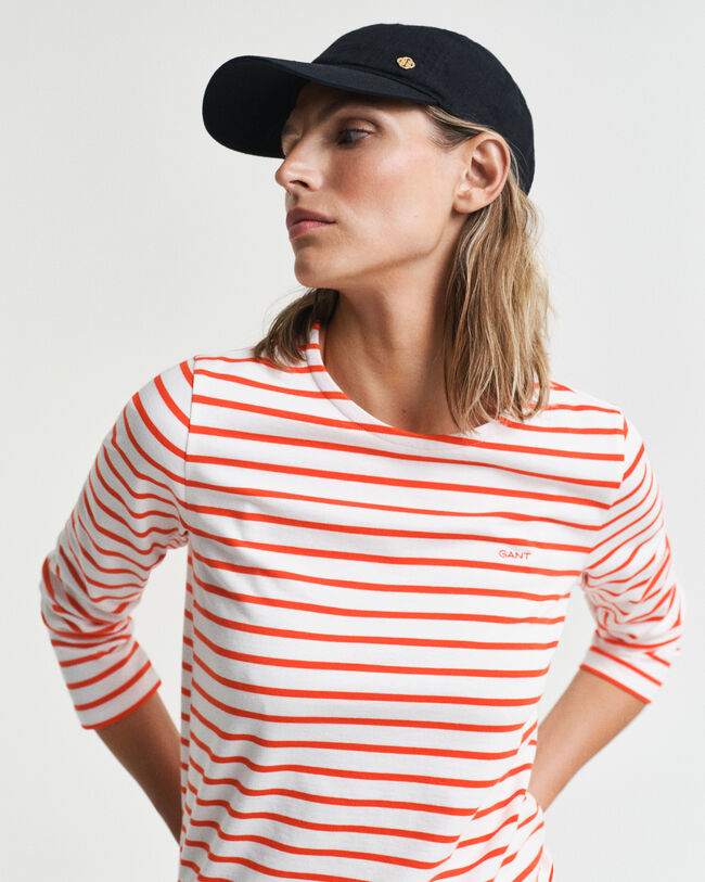 Breton T-shirt med 3/4 l&aelig;ngde &aelig;rme