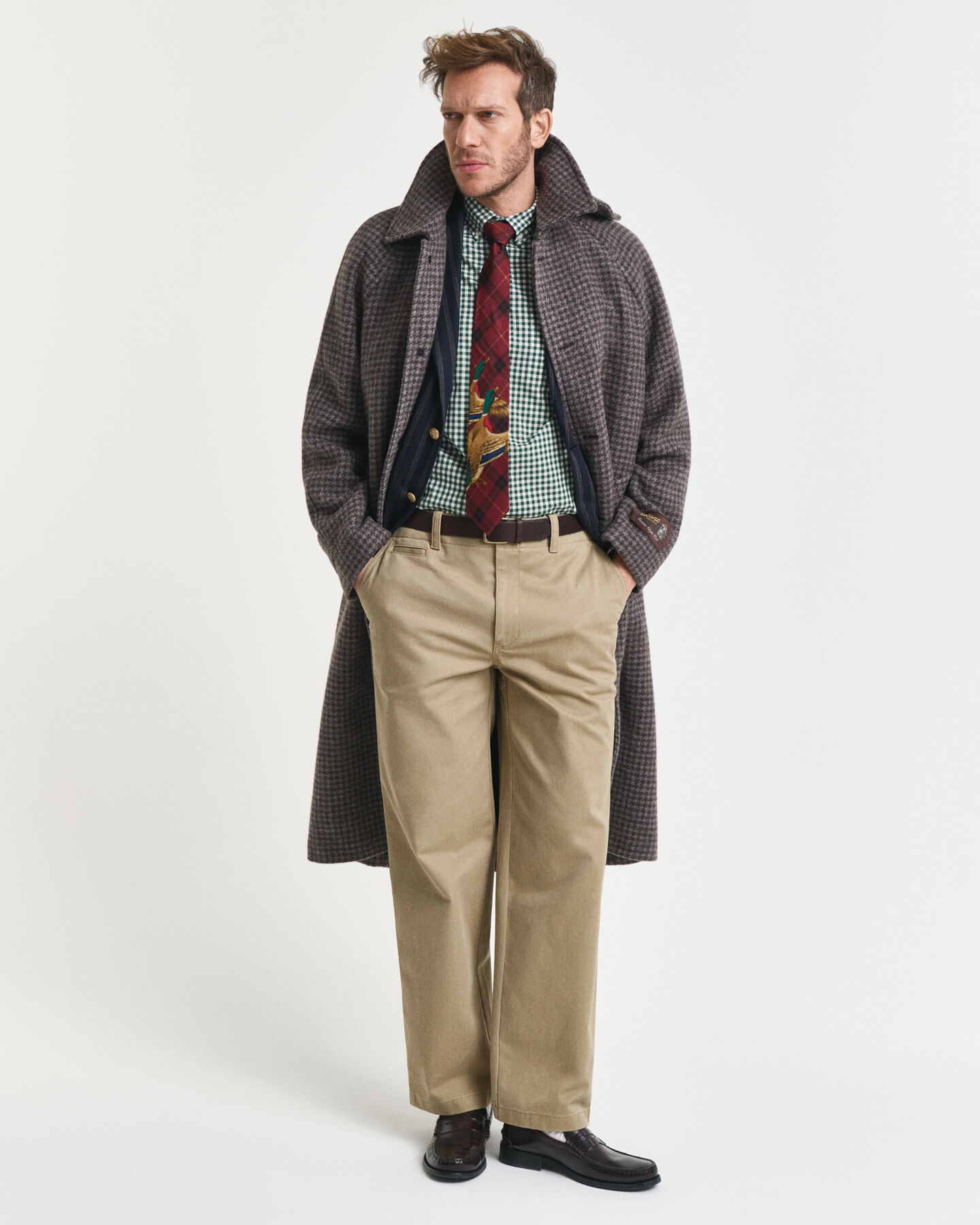 Regular fit klassisk gingham poplin-skjorte