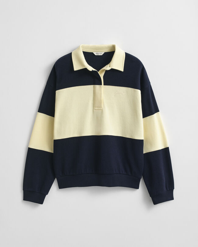 Piqué Rugger med struktur og farveblokke