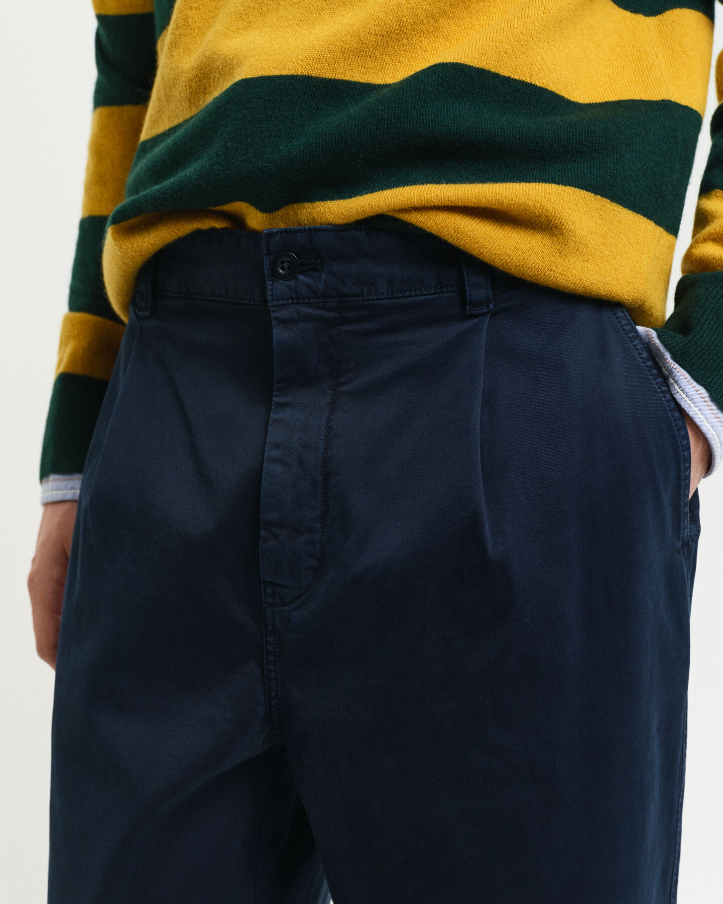 Relaxed fit chinobukser af bomuldstwill