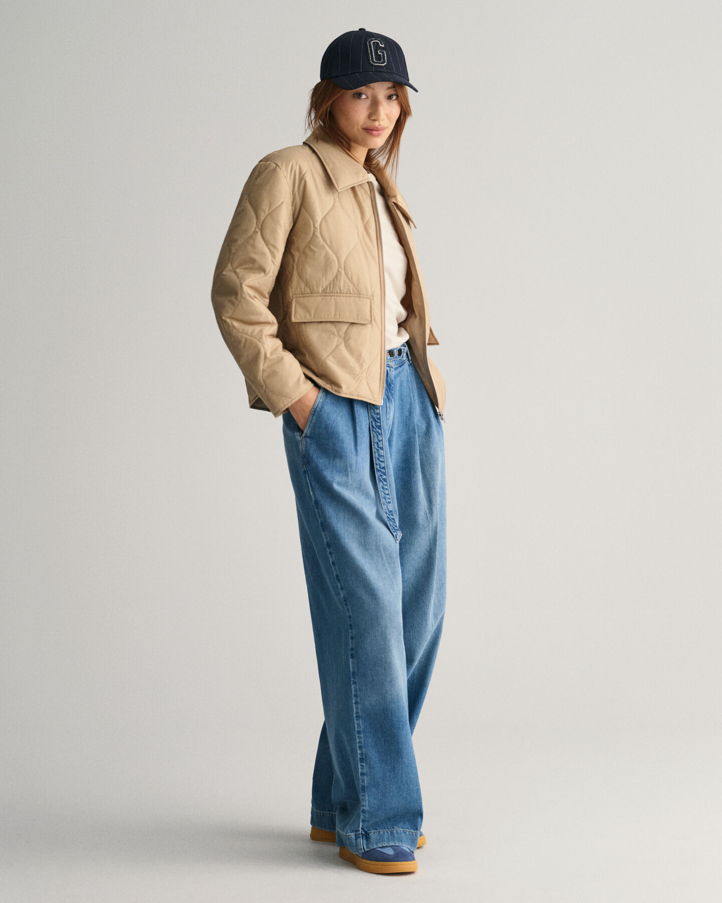 Quiltet jakke med krave