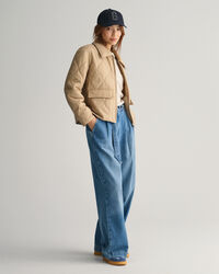 Quiltet jakke med krave