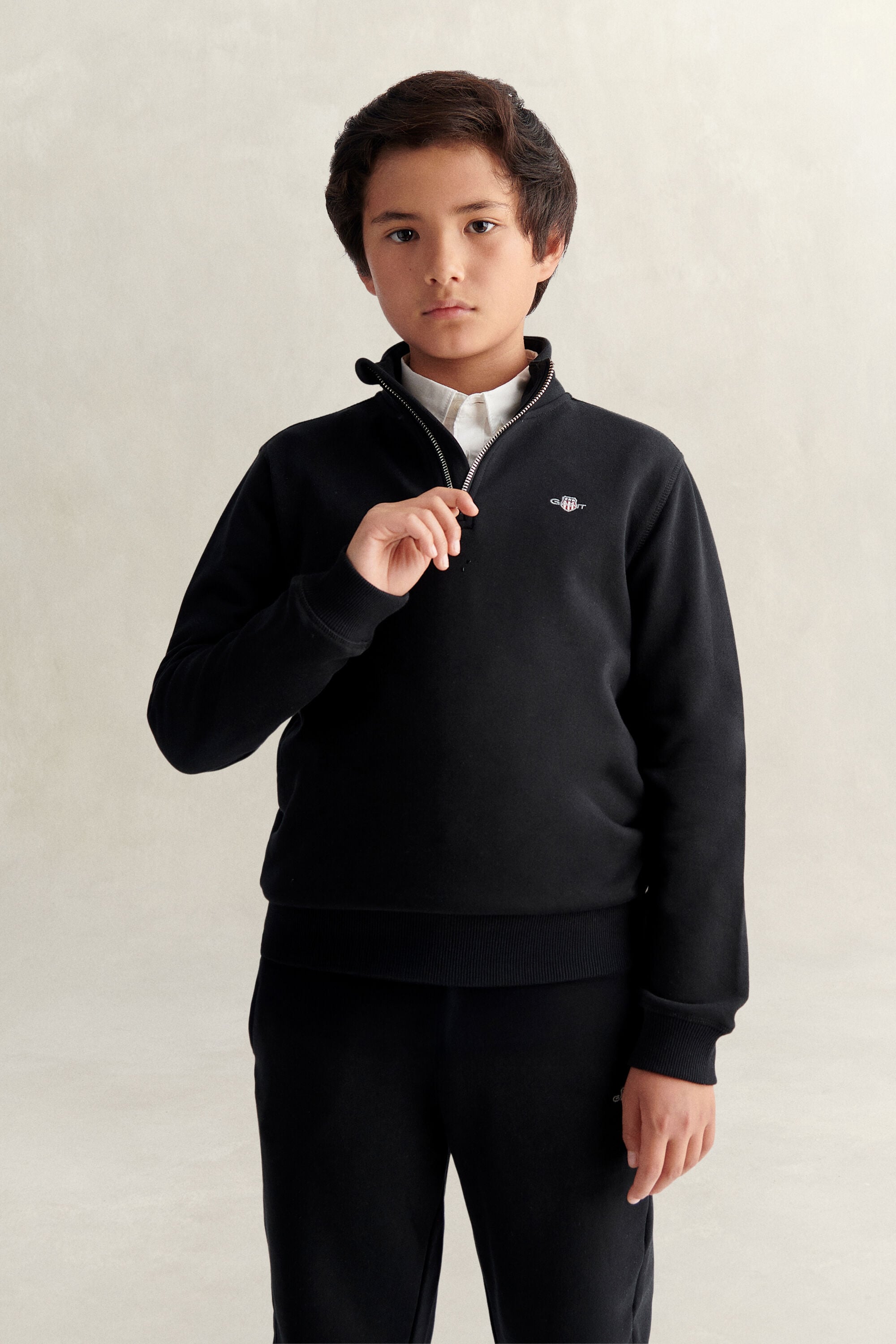 Teen Boys Shield sweatshirt med halv lynlås
