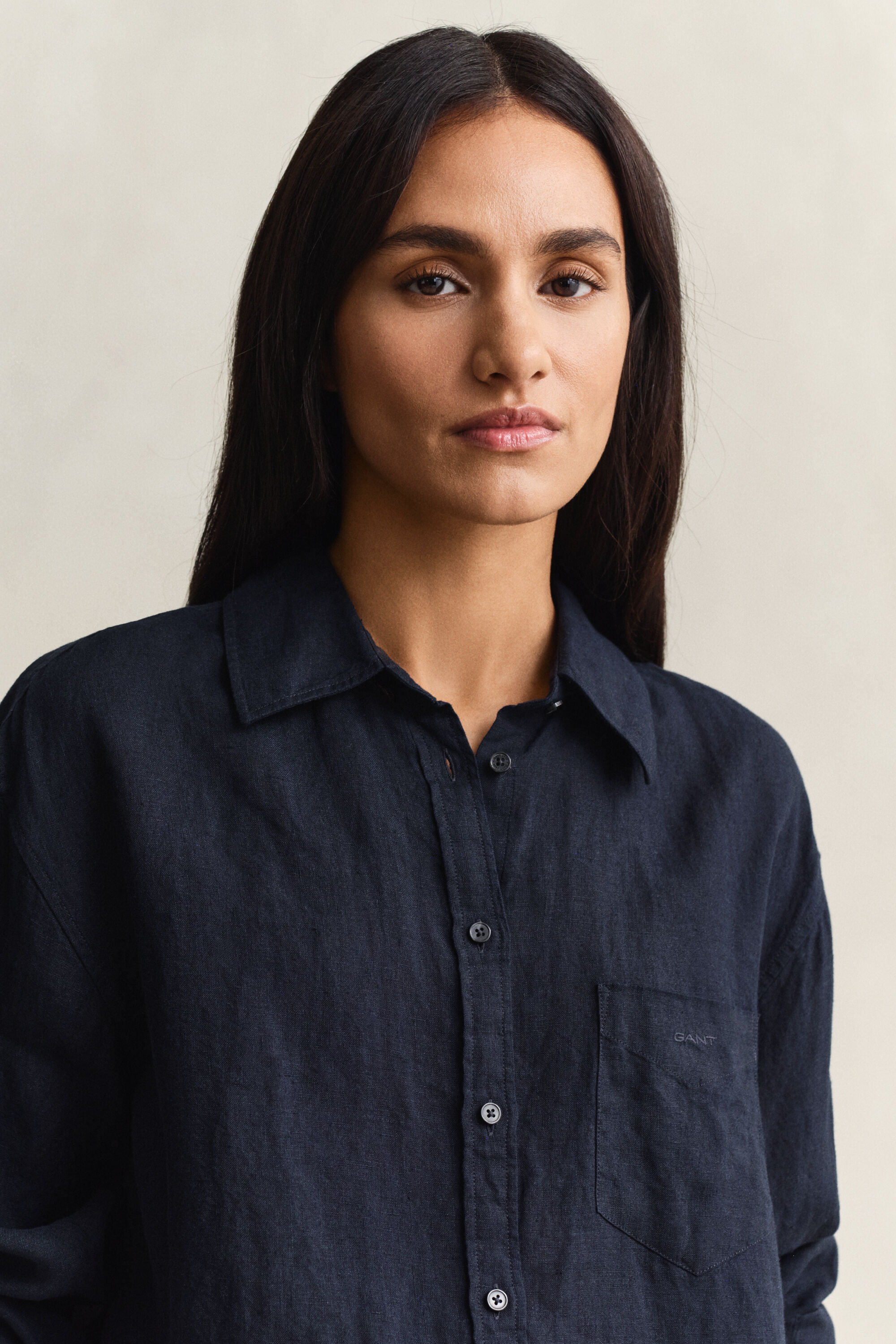 Relaxed fit hørskjorte