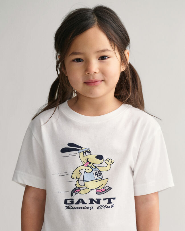 Kids GANT T-shirt med Running Dog-tryk
