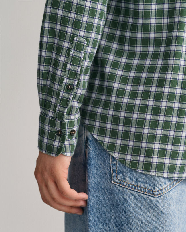 Regular fit flannelskjorte med mikrotern