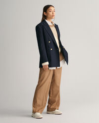 Crewneck sweater i bomuld med farveblokke