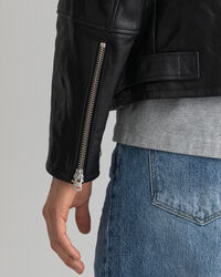 Bikerjakke af læder