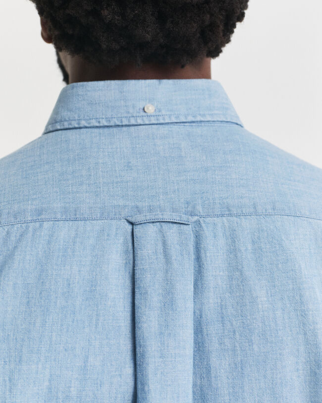 Regular fit indigo chambray skjorte