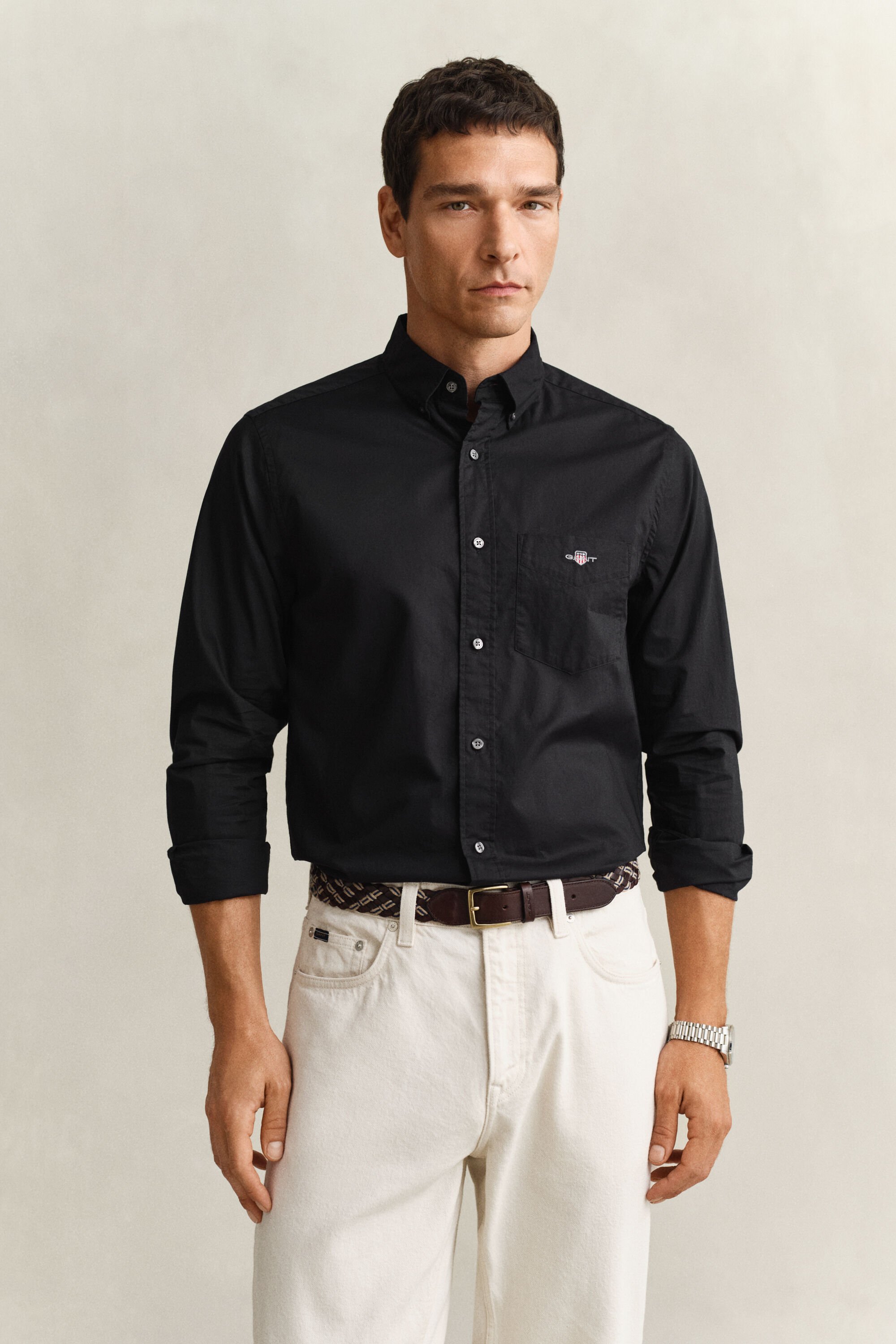Regular fit klassisk poplin-skjorte