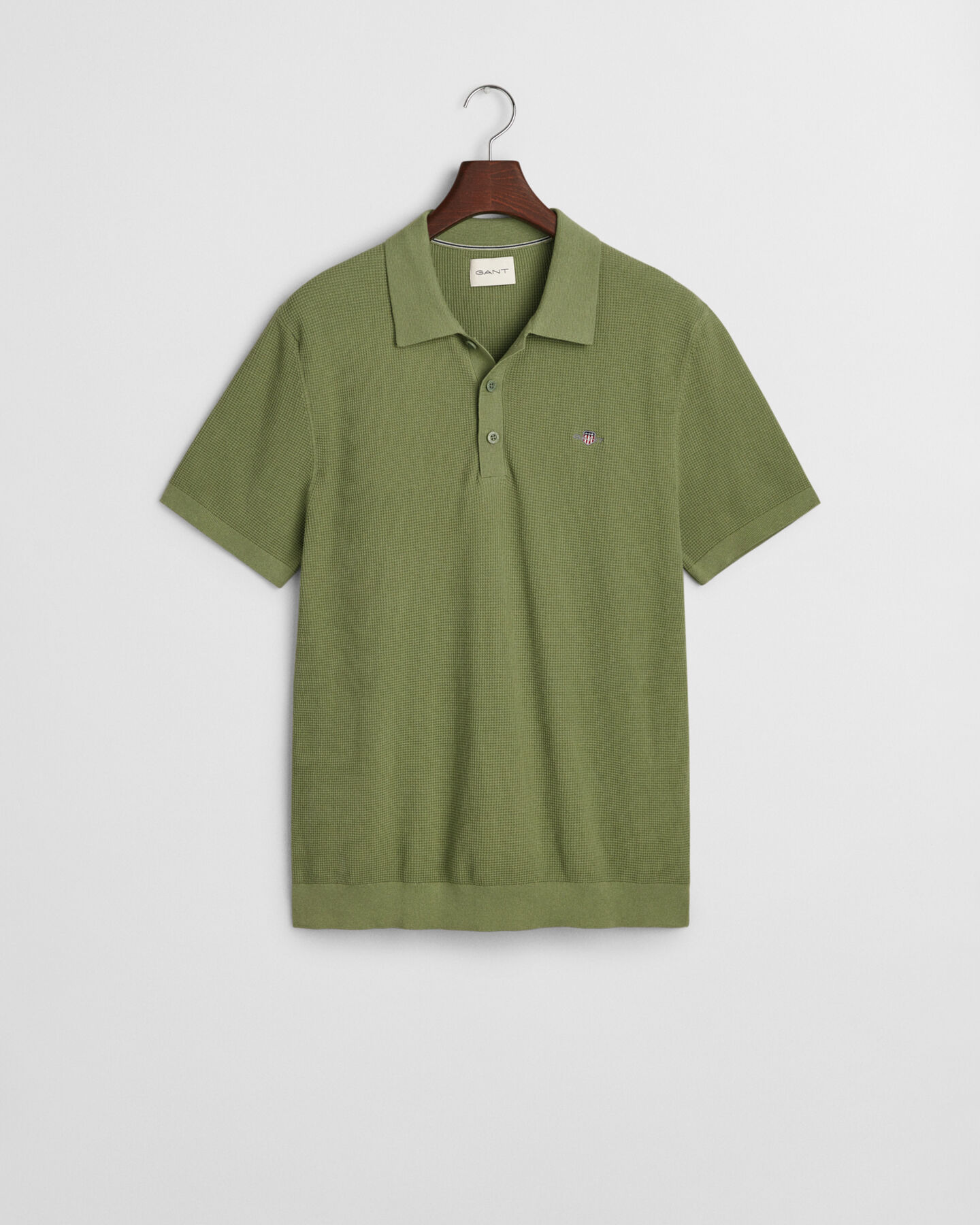 Micro tekstureret poloskjorte af bomuld