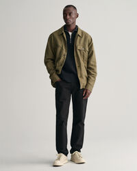 Milano-strikket sweater i bomuld med halv lynlås