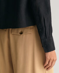 Relaxed fit kort hørskjorte