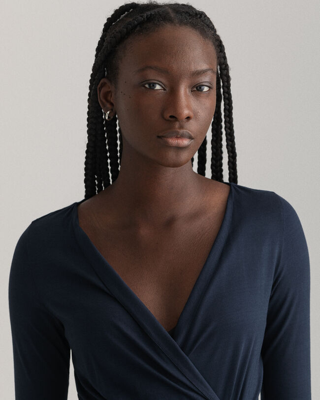 Jersey slå-om kjole