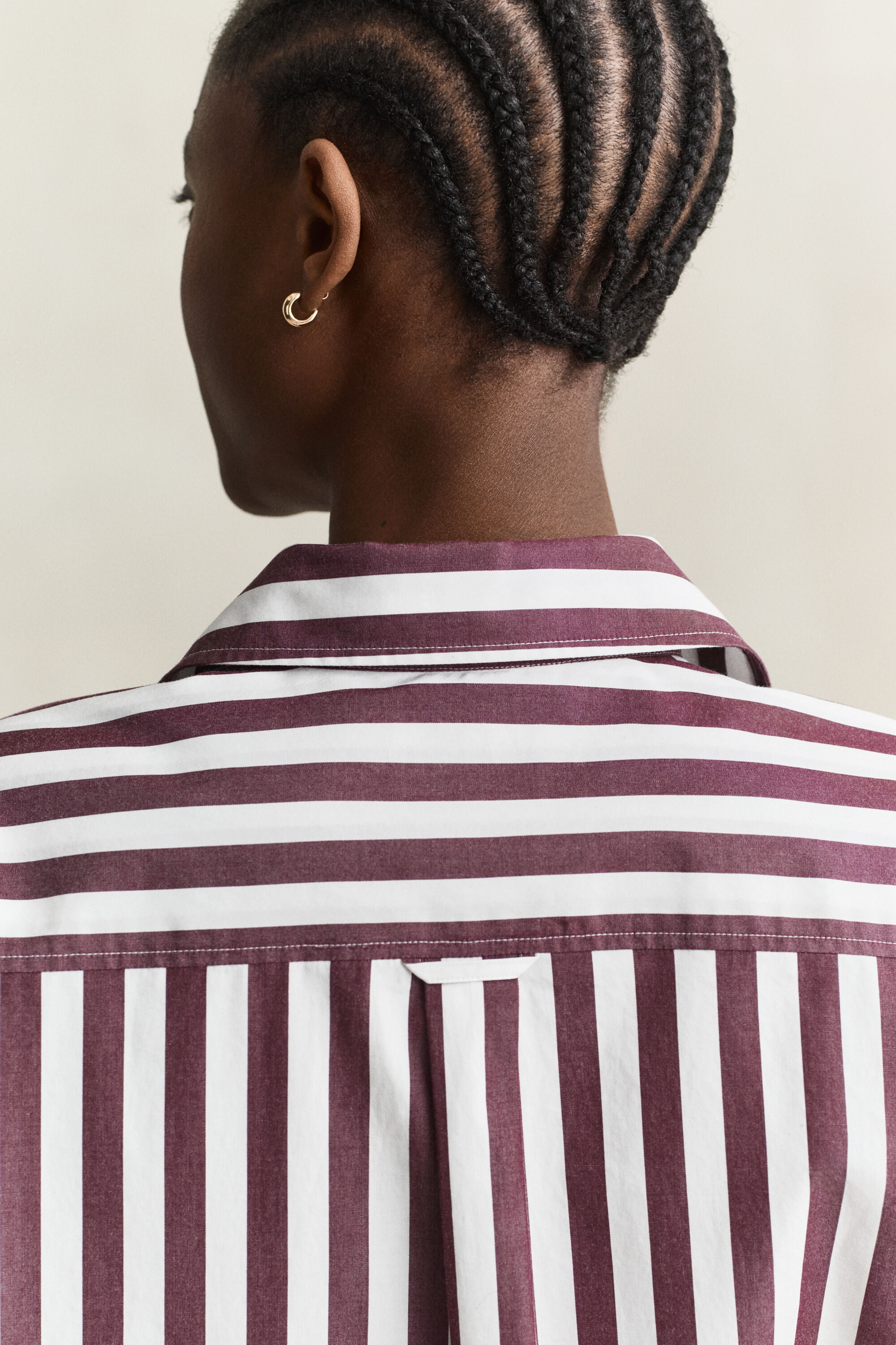Relaxed poplin skjorte med striber