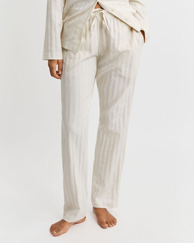 Pyjamassæt af satin med striber i gaveæske