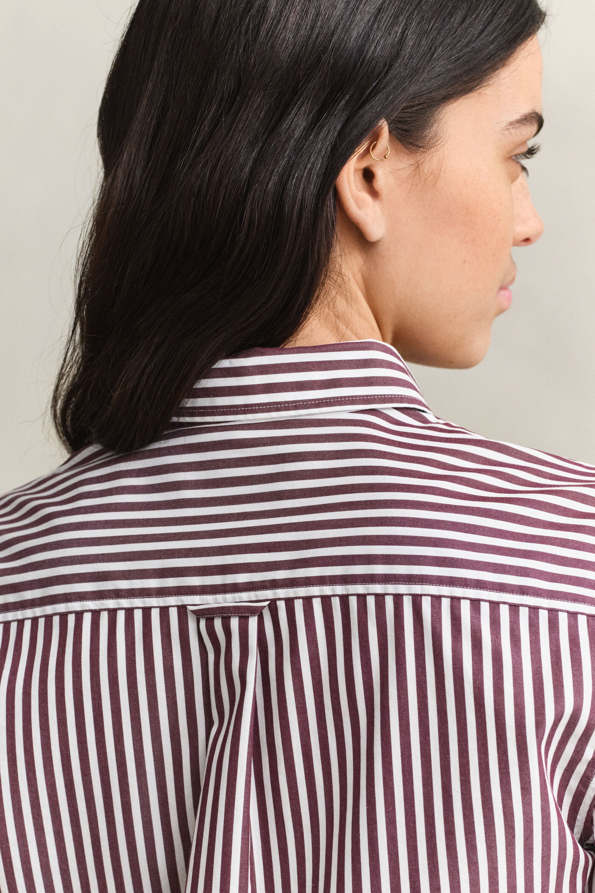 Regular fit stribet klassisk poplin-skjorte