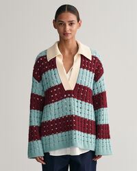 Oversized Barstripe strikket Rugger