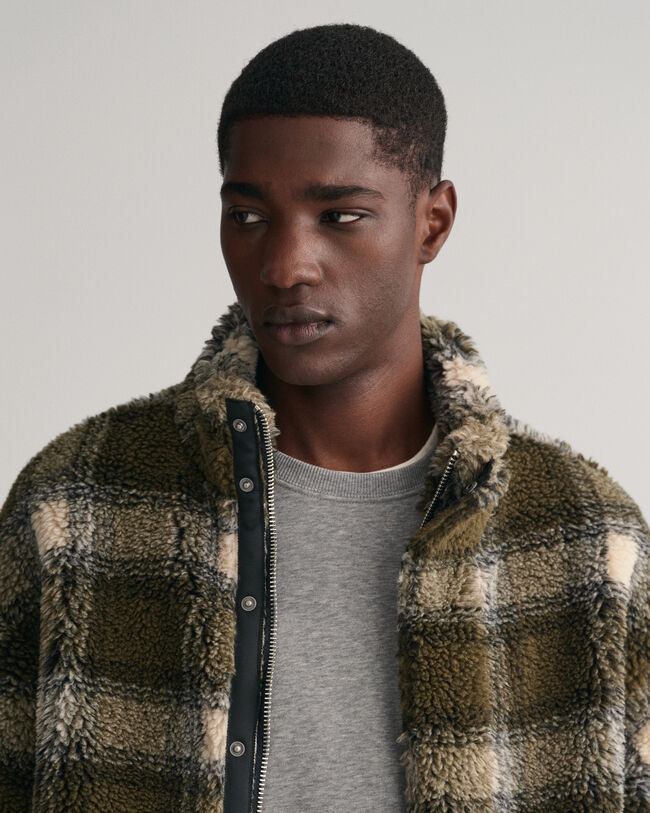 Ternet fleece jakke med lynlås