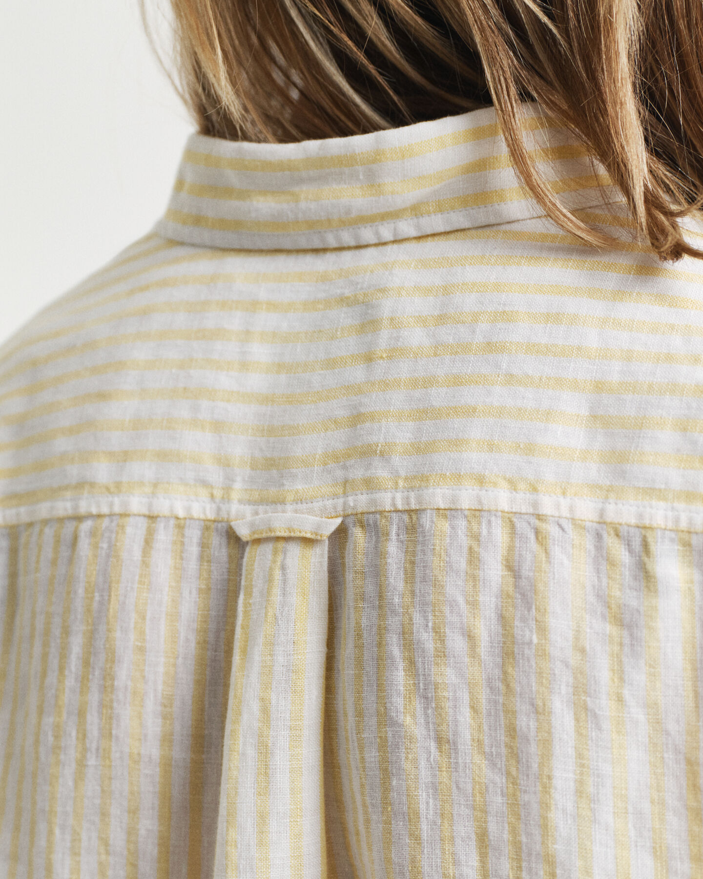 Regular fit stribet skjorte af hør