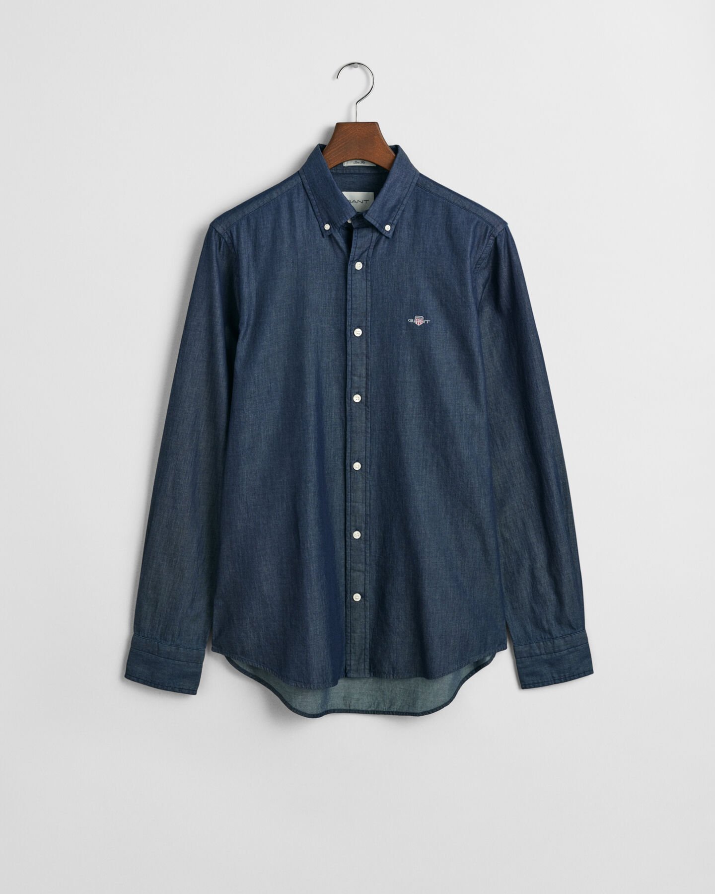 Slim fit indigo-skjorte