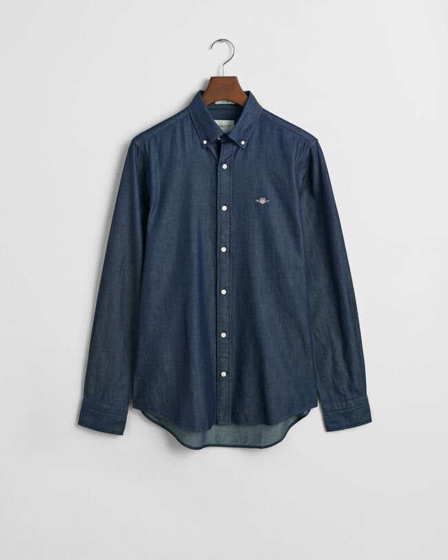 Slim fit indigo-skjorte