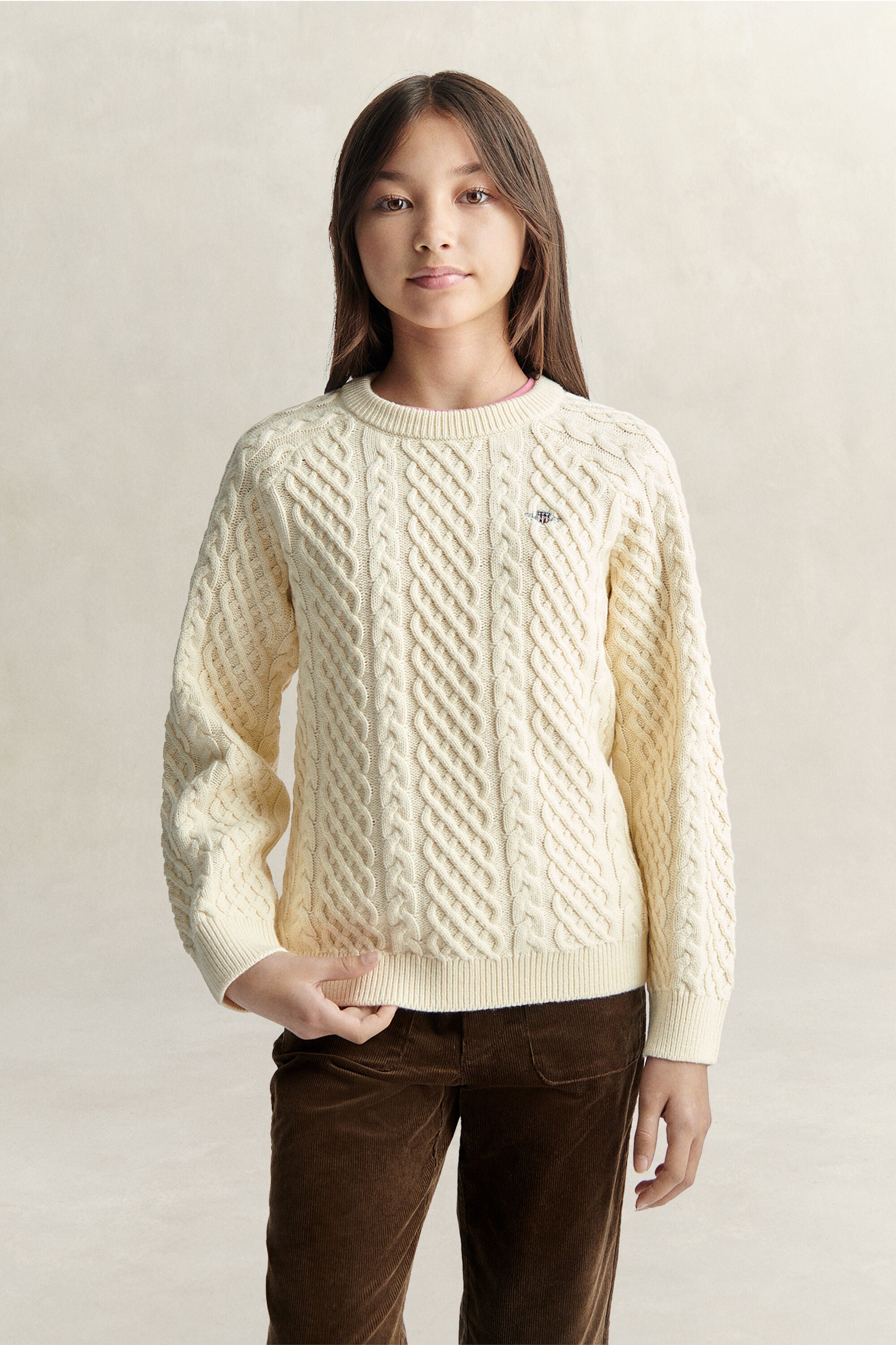 Teen Girls sweater med tykt kabelstrik