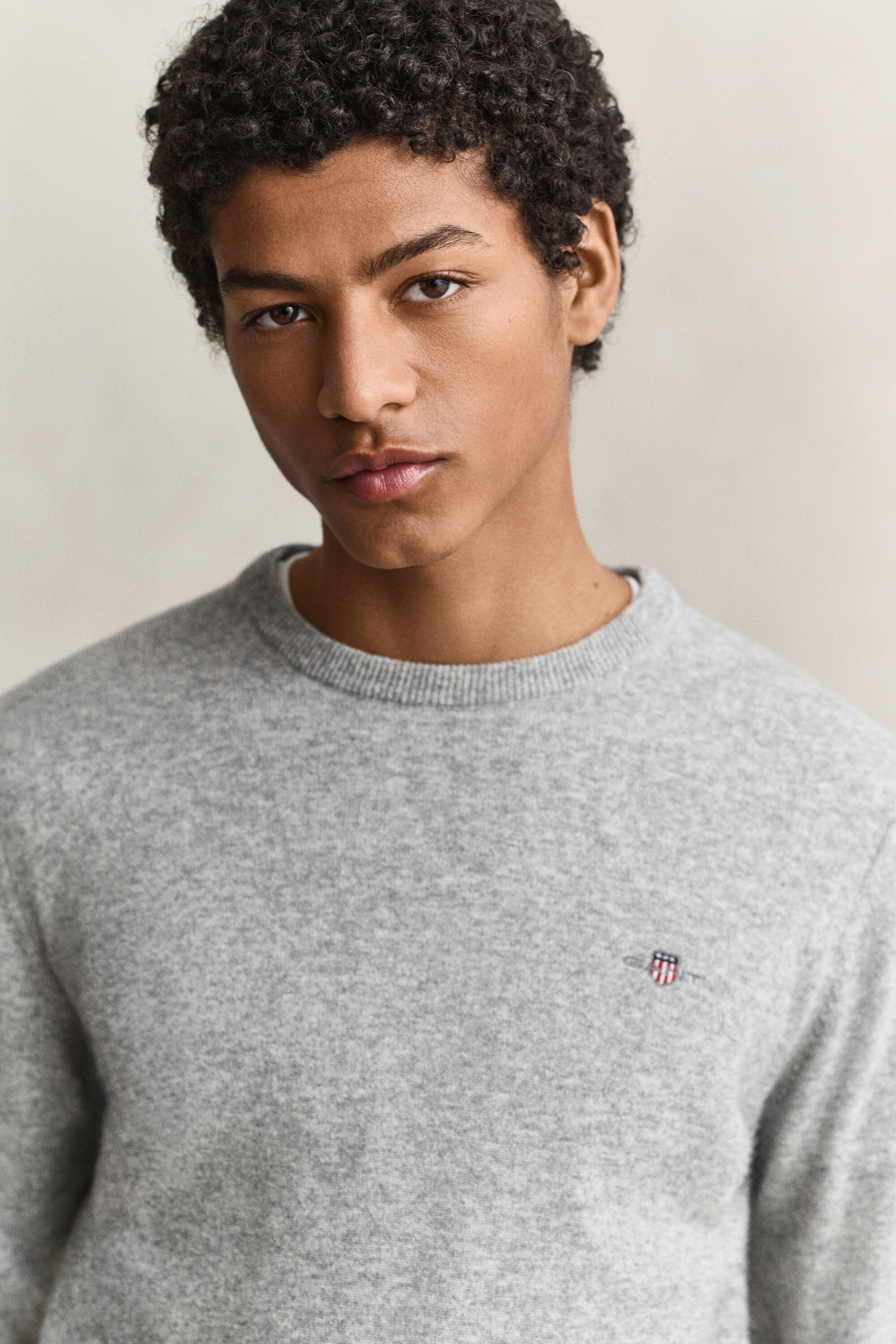 Crewneck sweater i lammeuld