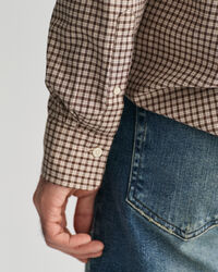Regular fit mikroternet flannelskjorte