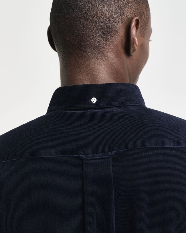 Regular fit skjorte af jernbanefløjl