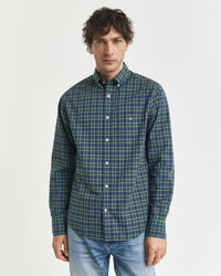 Regular fit klassisk poplin-skjorte med tern