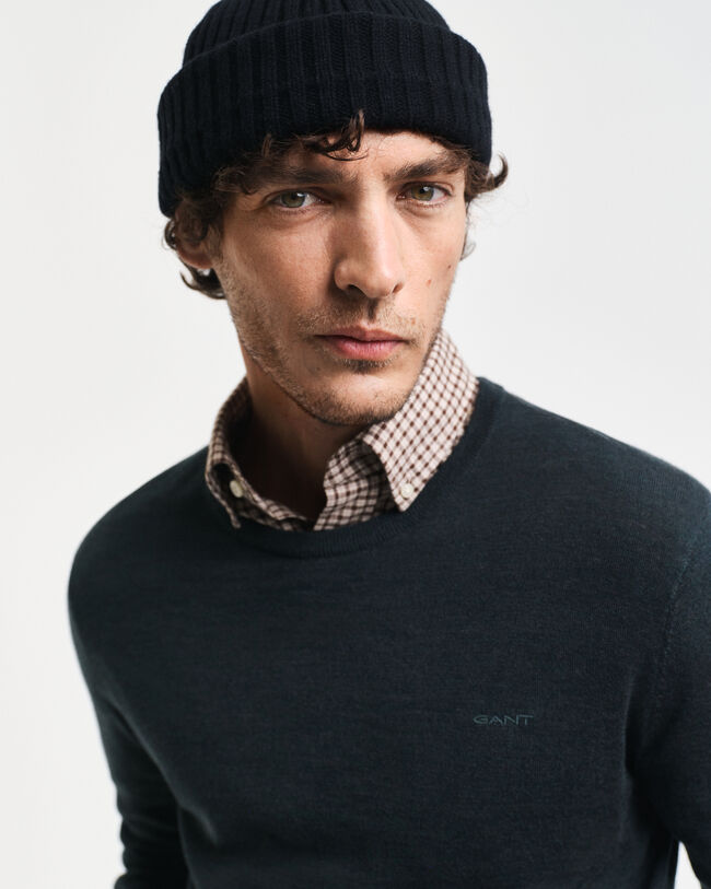 Crewneck sweater af ekstra fin merinould