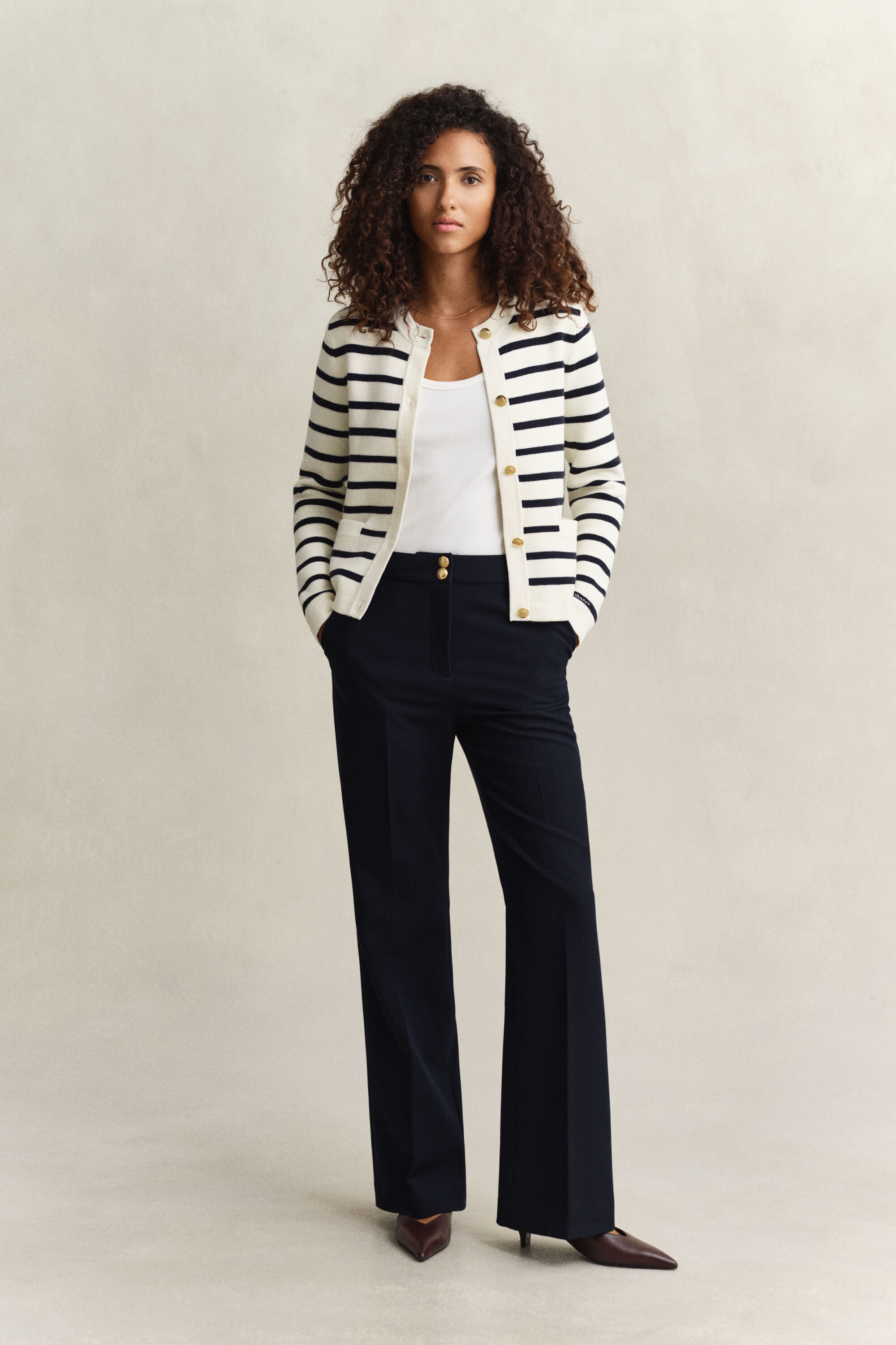 Strikket bomuldsjakke