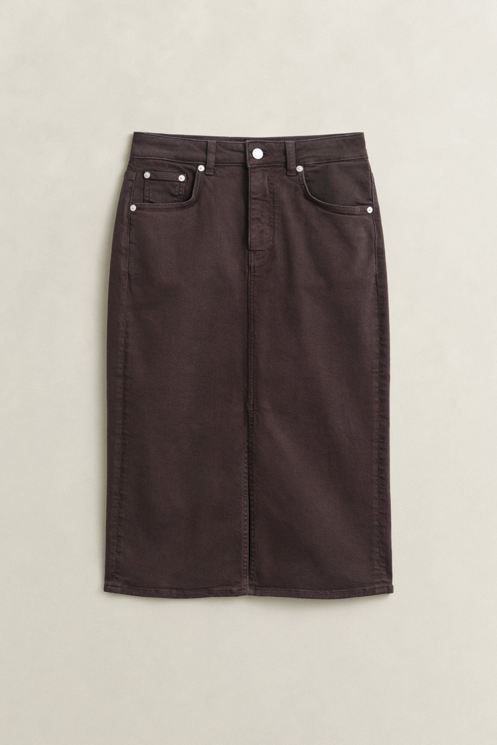 Farvet pencil-nederdel i twill