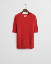 Kortærmet sweater i mohairblanding med crewneck