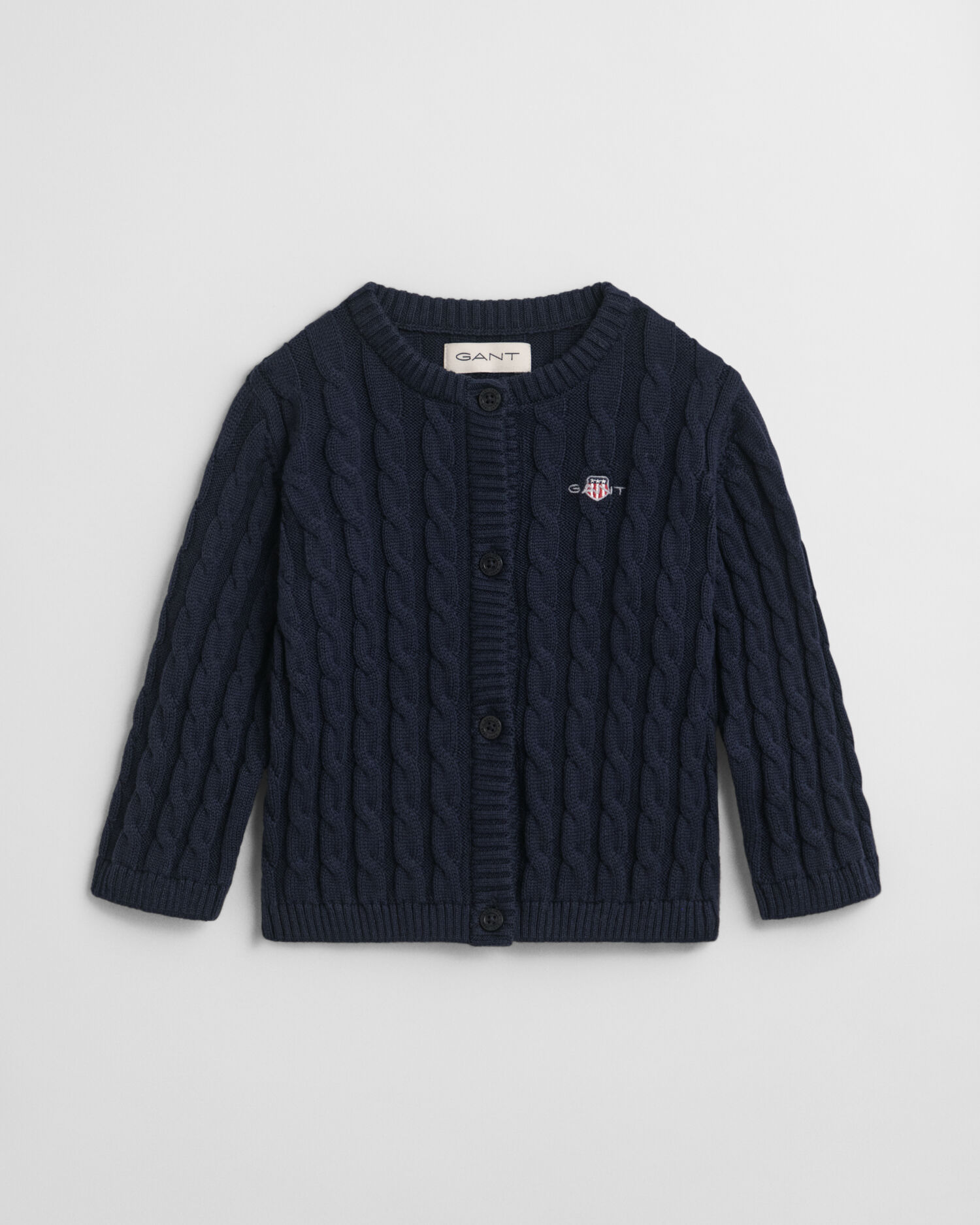 Baby Shield cardigan af bomuld med kabelstrik