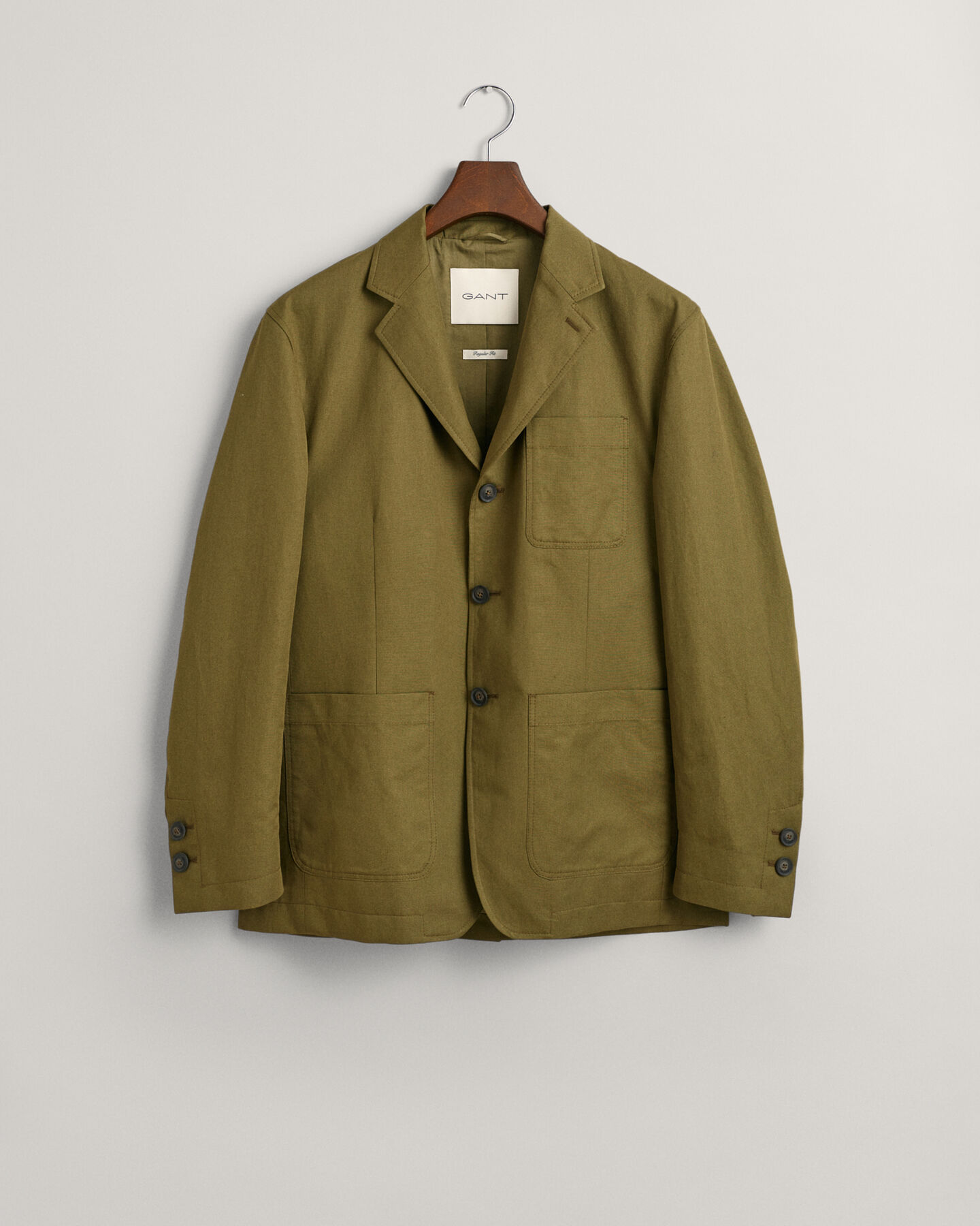 Regular fit blazer af bomuld