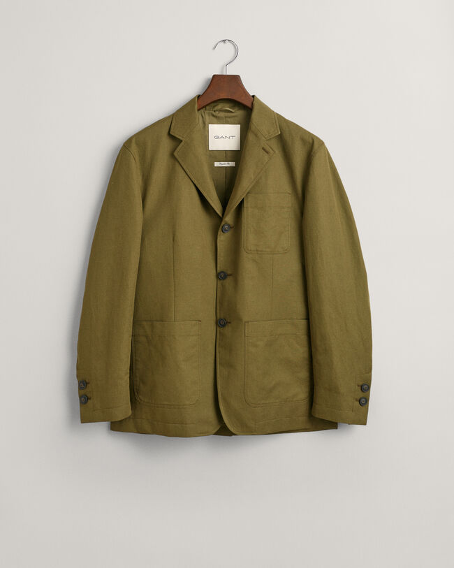 Regular fit blazer af bomuld