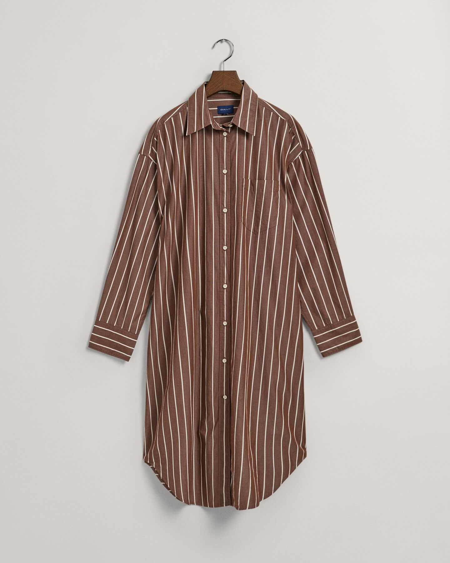 Oversized stribet skjortekjole