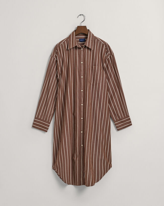 Oversized stribet skjortekjole