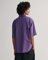 Oversized Sunfaded Skjorte med korte &aelig;rmer