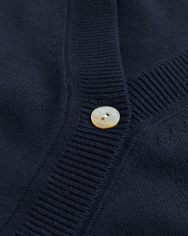 Cardigan i let bomuld med V-hals